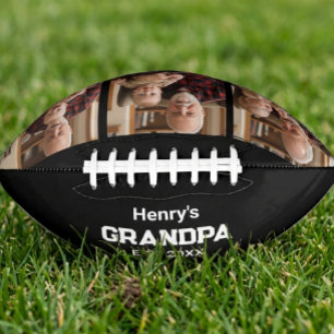 Modern Grandpa Est. Name Year 3 Photo Football