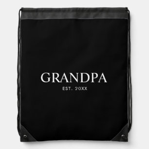 Modern Grandpa Est Year Drawstring Bag