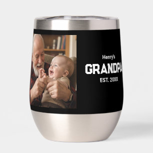 Modern Grandpa Established Est. Name Year Photo Thermal Wine Tumbler