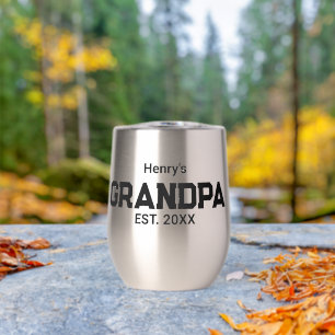 Modern Grandpa Established Est. Name Year  Thermal Wine Tumbler