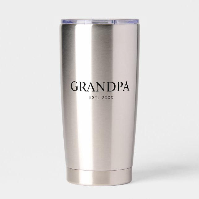 Modern Grandpa Established Year Insulated Tumbler (Front)