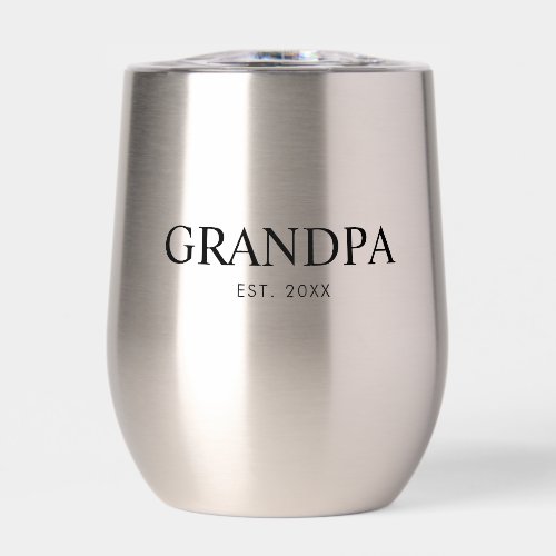 Modern Grandpa Established Year Thermal Wine Tumbler