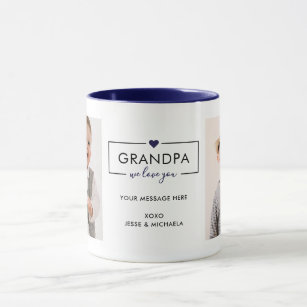 Modern Grandpa/Grampa/Other I/We Love You 2-Photo Mug