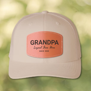 Modern Grandpa Legend Icon Hero Since Leather Patch Hat