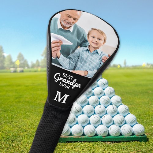 Modern Grandpa Personalized Monogram  Photo  Golf Head Cover