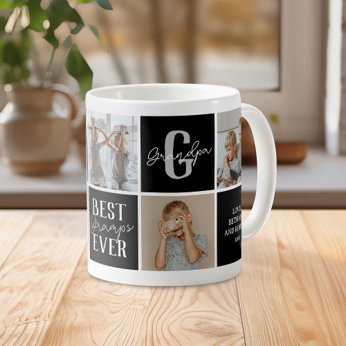 Modern Grandpa Photo Collage Coffee Mug