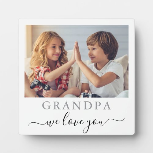 Modern Grandpa We Love You Grandchildren Photo Plaque