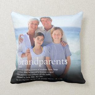 Modern Grandparents Fun Definition Photo Throw Pillow