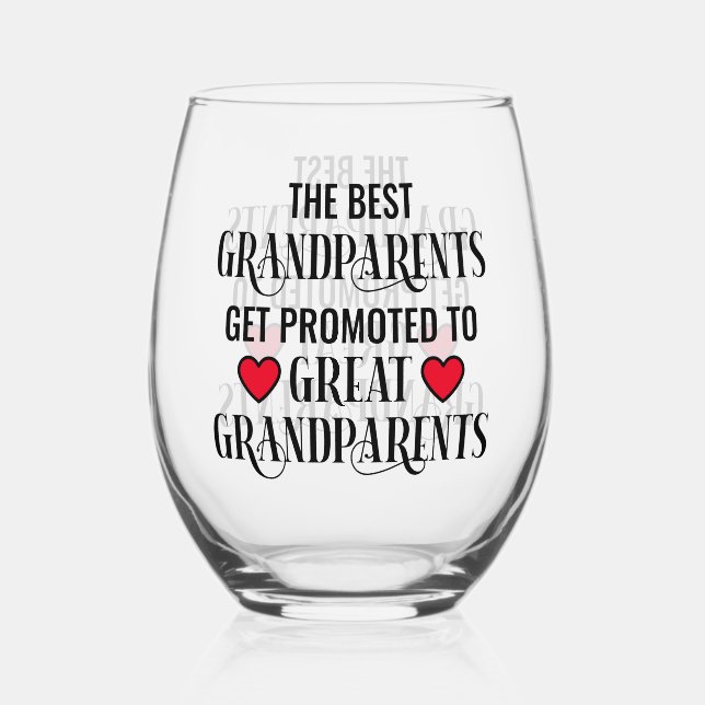 Modern Grandparents to Great Grandparents Stemless Wine Glass (Front)