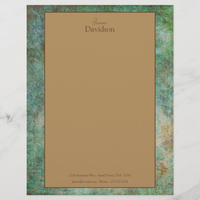 Modern Granite Letterhead Stationery (Front)