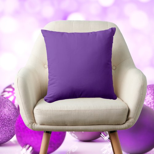 Modern Grape purple basic solid colored  Throw Pillow