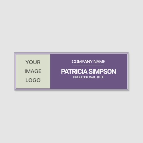 Modern Grape Violet  Beige Background Logo Title Name Tag