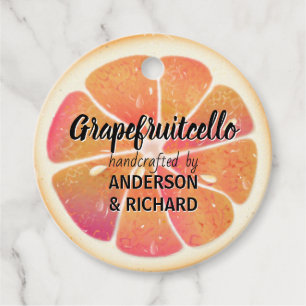 Modern Grapefruit Fruit Grapefruitcello Favor Tags