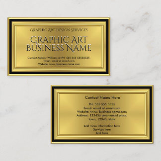 Modern Graphic Art Designer Gold Black Deco Business Card