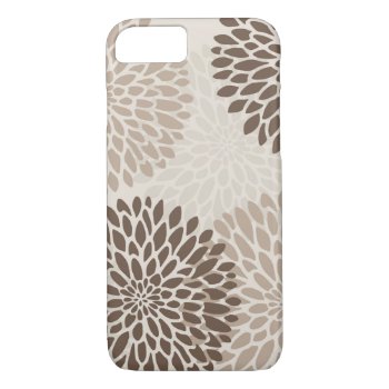 Modern Graphic Chrysanthemums Iphone 8/7 Case by timelesscreations at Zazzle
