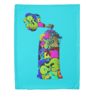 Modern Graphic Colorful Graffiti Spray Can Duvet Cover