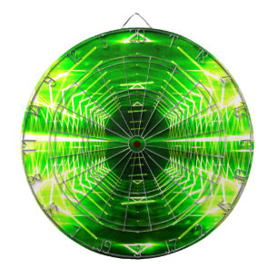 Modern Graphic Cool Glowing Vortex, Neon Green Dartboard