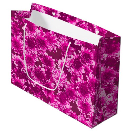 Modern Graphic Dahlia Pattern Amethyst Purple Large Gift Bag