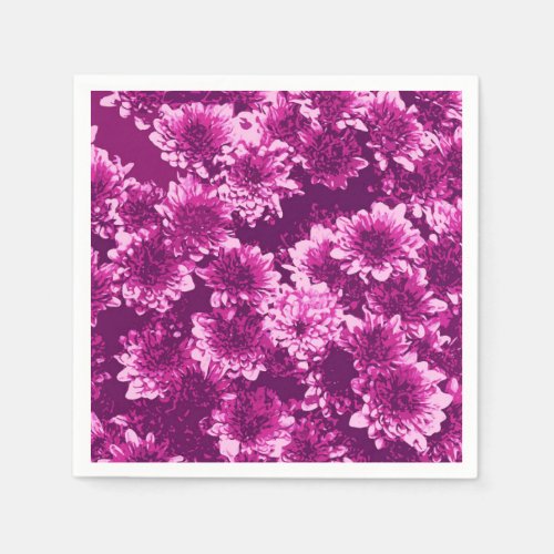 Modern Graphic Dahlia Pattern Amethyst Purple Paper Napkins