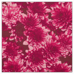 Modern Graphic Dahlia Pattern, Burgundy and Pink Fabric