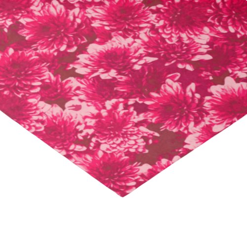 Modern Graphic Dahlia Pattern Burgundy and Pink Tissue Paper