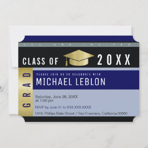modern graphic design graduation , grad party invitation