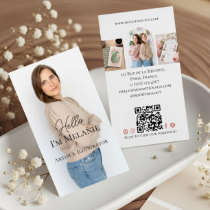 Modern Graphic Designer Professional Photo QR Code Business Card