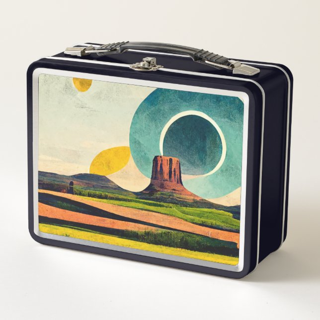Modern Graphic Devil's Tower Metal Lunchbox (Front)