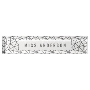 Modern graphic, geometric desk name plate