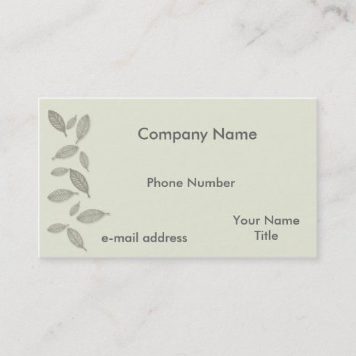 Customizable Ghost Leaves Business Cards