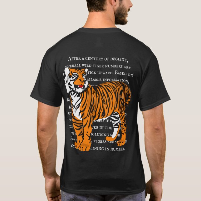 Modern graphic illustration big tiger men black T-Shirt (Back)