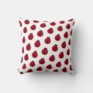 modern graphic ladybug motif throw pillow