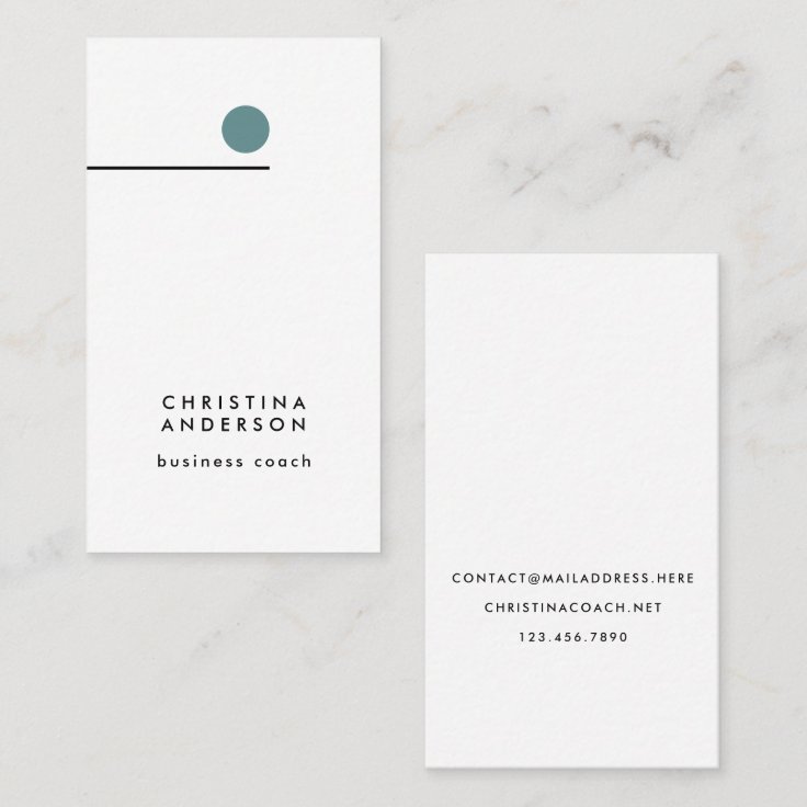 Modern Graphic Line Custom Minimalist Vertical Business Card | Zazzle