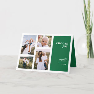Modern, graphic minimal christmas multi photo card