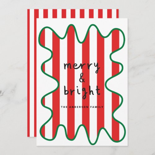 Modern graphic minimal Christmas red and white Holiday Card