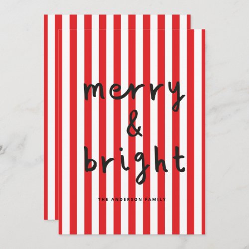 Modern graphic minimal Christmas red and white Holiday Card