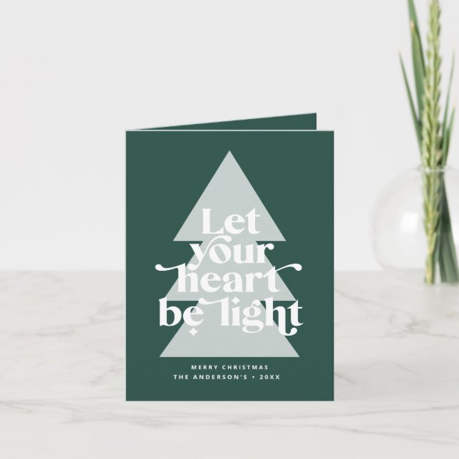 Modern graphic minimal Christmas tree Holiday Card (Front)