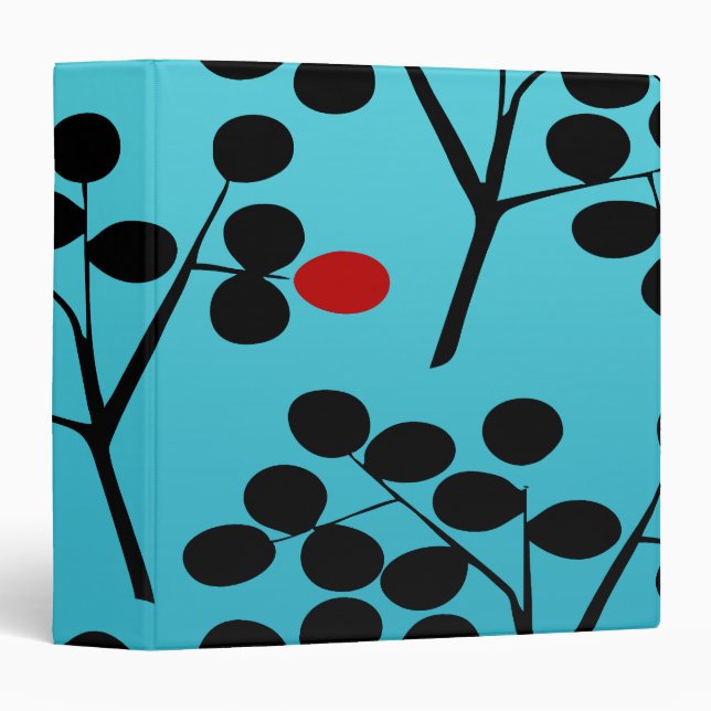 Modern Graphic Turquoise Black 3 Ring Binder (Front/Spine)