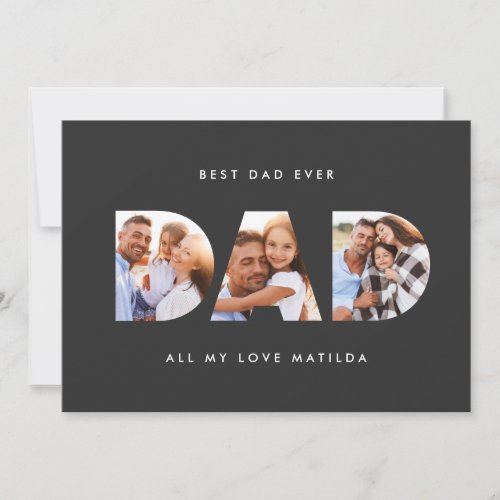 Modern graphic typography Multi photo dad Invitation