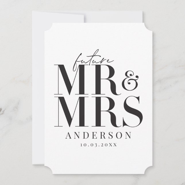 Modern, graphic, typography save the date card (Front)