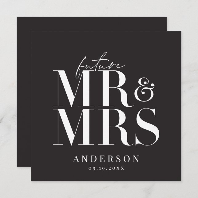 Modern, graphic, typography save the date  holiday card (Front/Back)