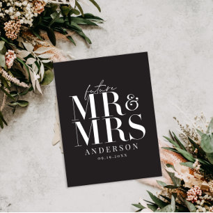 Modern, graphic, typography save the date postcard