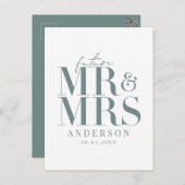Modern, graphic, typography save the date postcard (Front/Back)