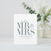Modern, graphic, typography save the date postcard (Standing Front)