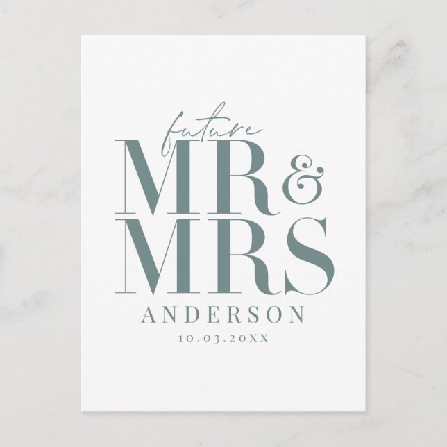 Modern, graphic, typography save the date postcard (Front)