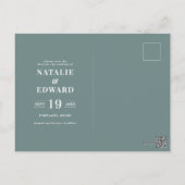 Modern, graphic, typography save the date postcard (Back)