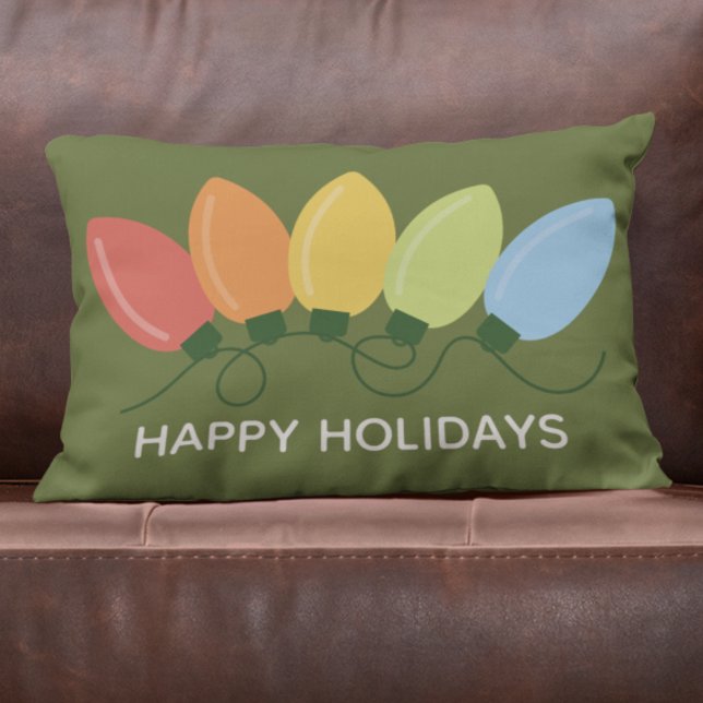 Modern Graphical Lights Christmas Lumbar Pillow (Creator Uploaded)