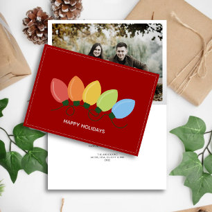 Modern Graphical Lights Christmas Photo Holiday Card