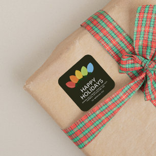 Modern Graphical Lights Christmas Square Sticker