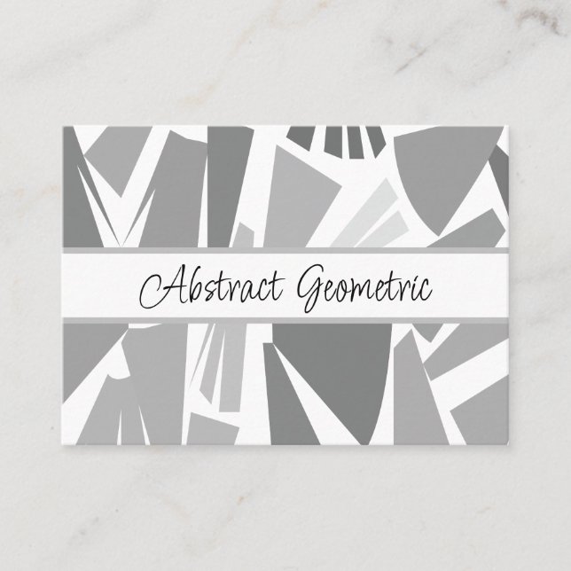 Modern Gray Abstract Geometric Pattern   Business Card (Front)